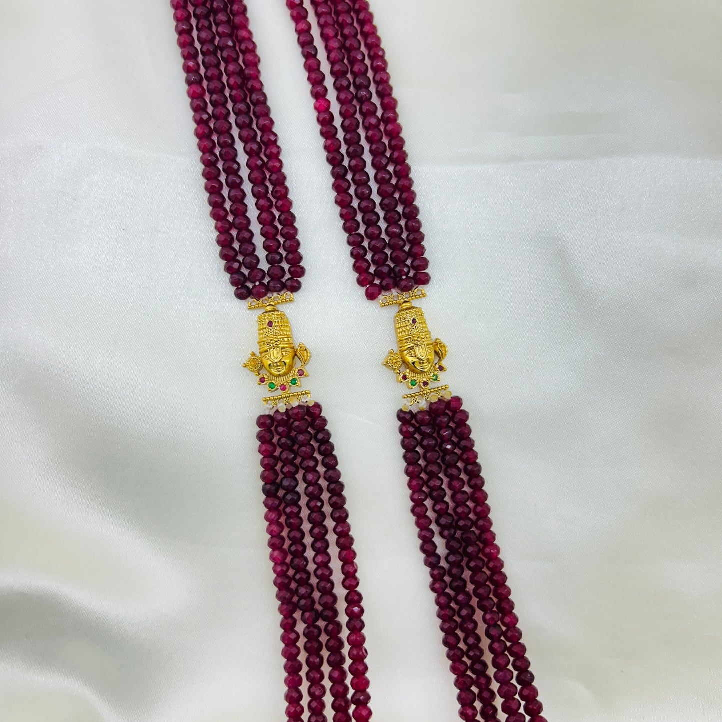 Balaji mopes long necklace with crescent pendant