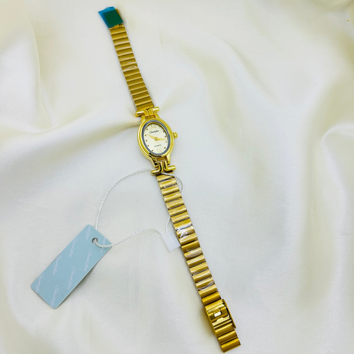 Golden Tone Oval dial Stainless Steel Watch