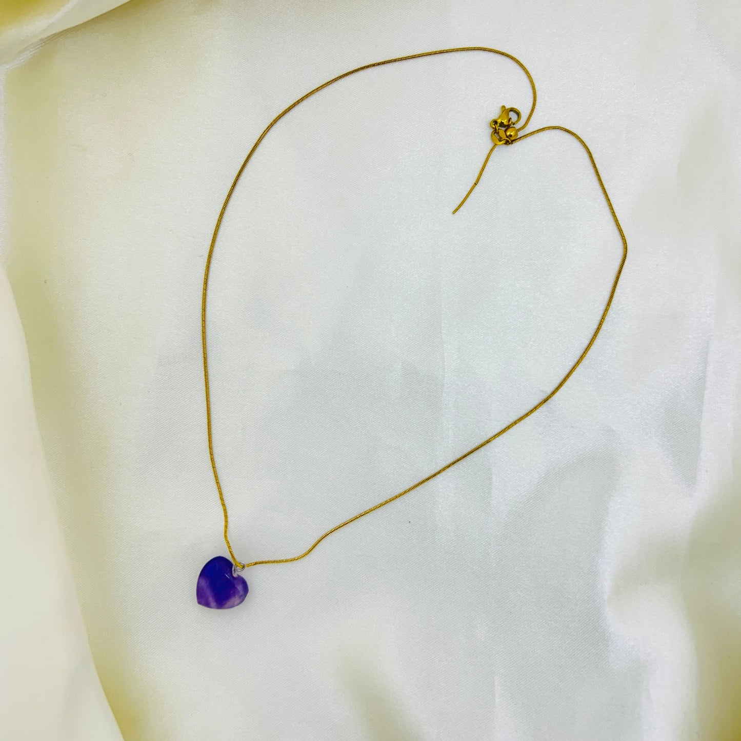 Amethyst Heart Demi-Fine Necklace | Original 18K Gold Plated Adjustable Chain