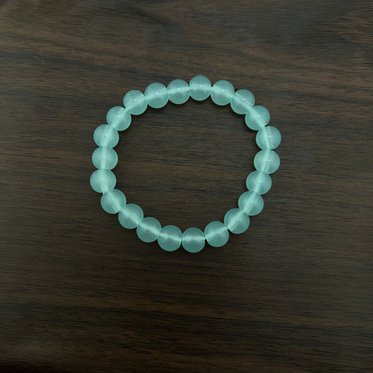 Round and smooth light blue crystal bracelet