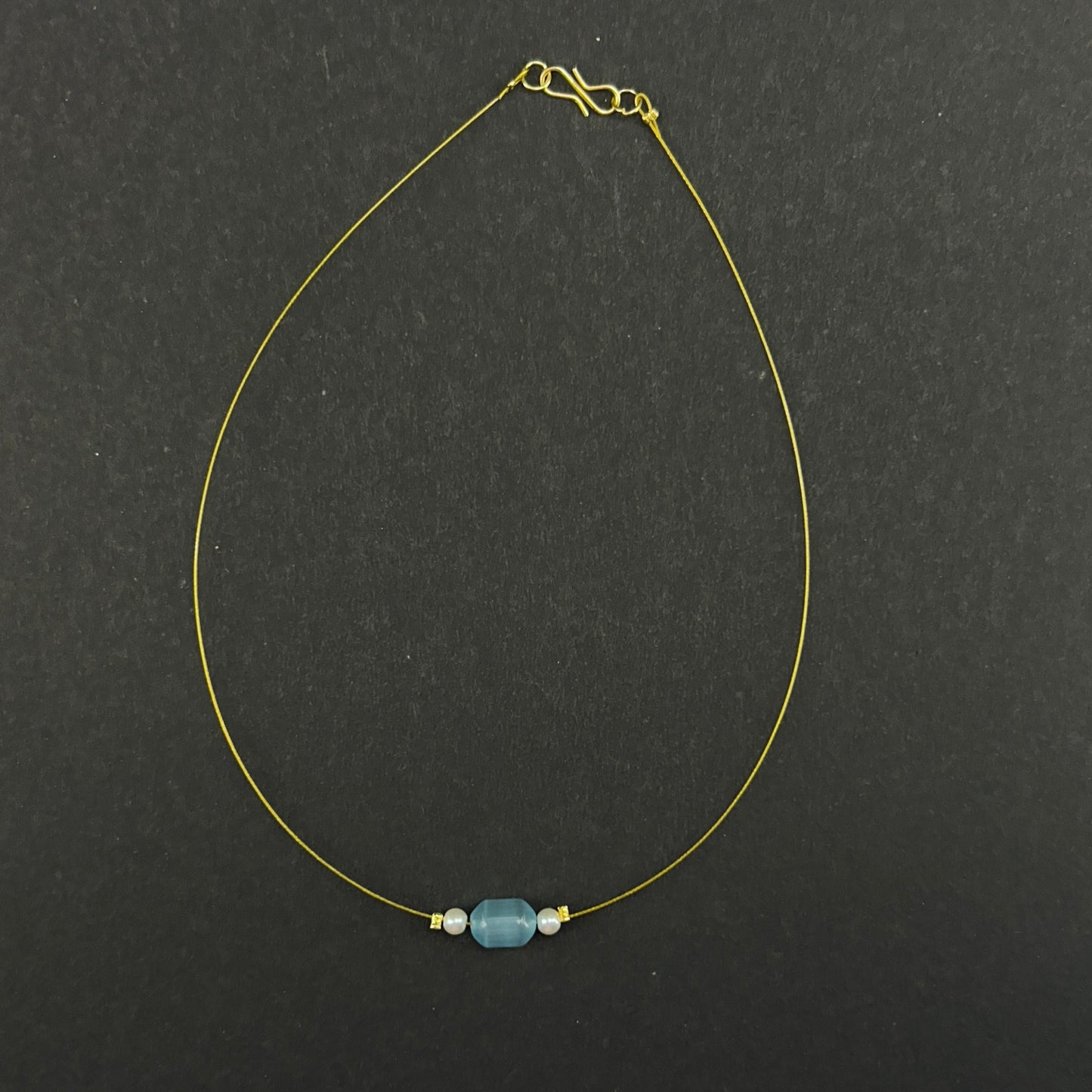 Light blue beaded invisible chain