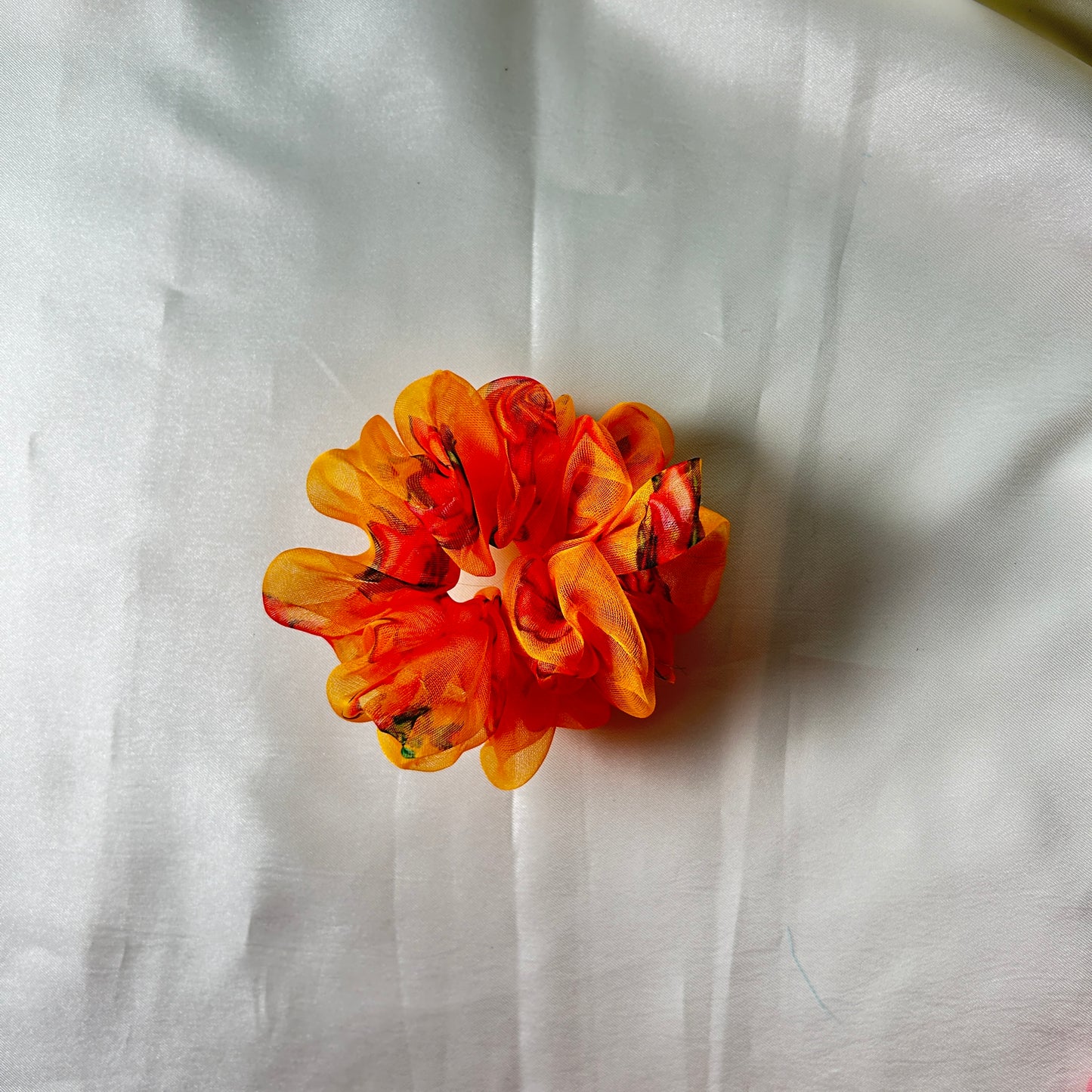 Printed organza scrunchie