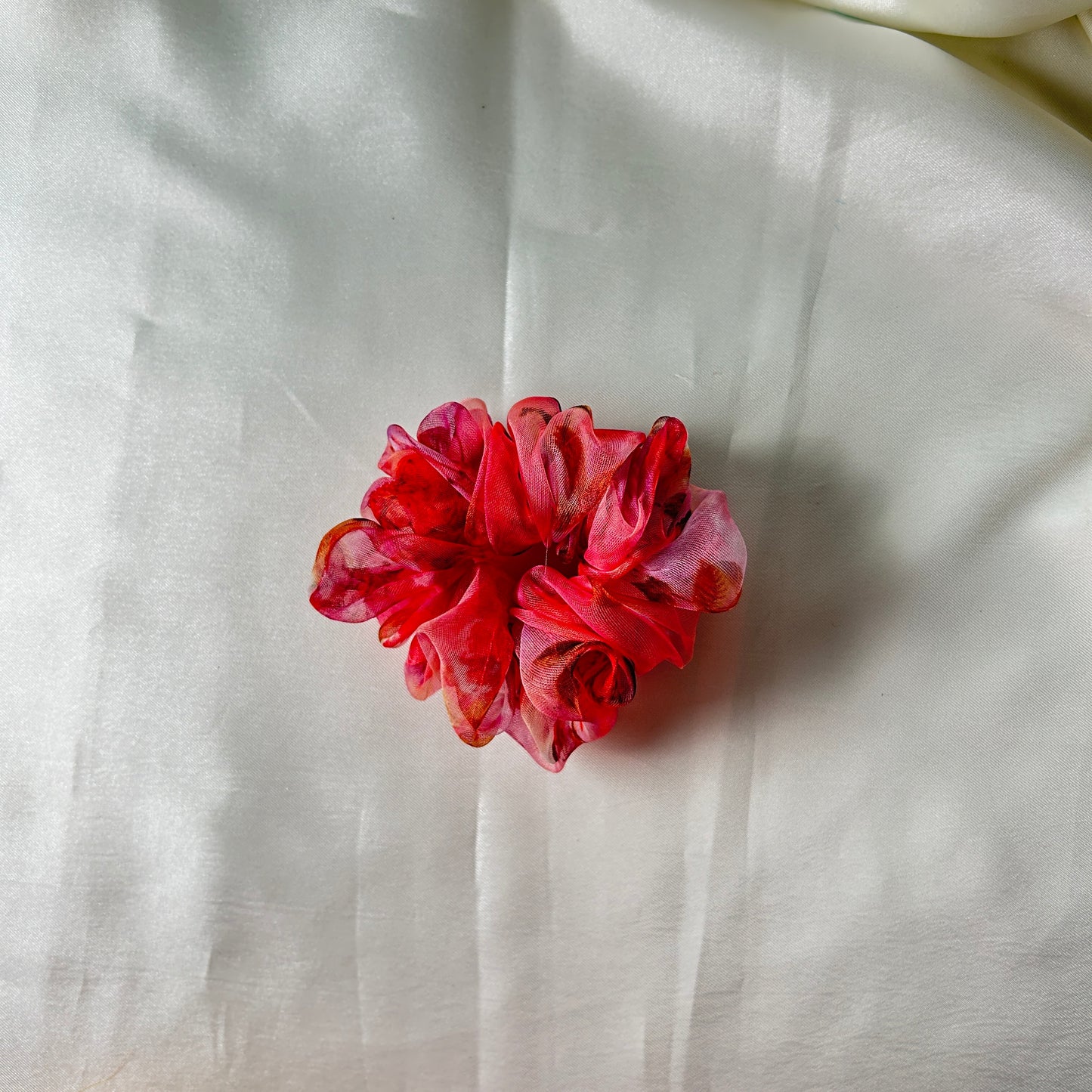 Printed organza scrunchie