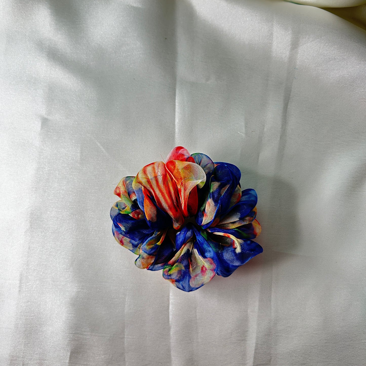 Printed organza scrunchie