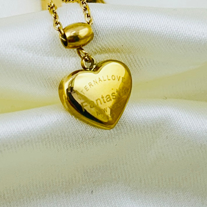 Heart pendant - necklace and earring set
