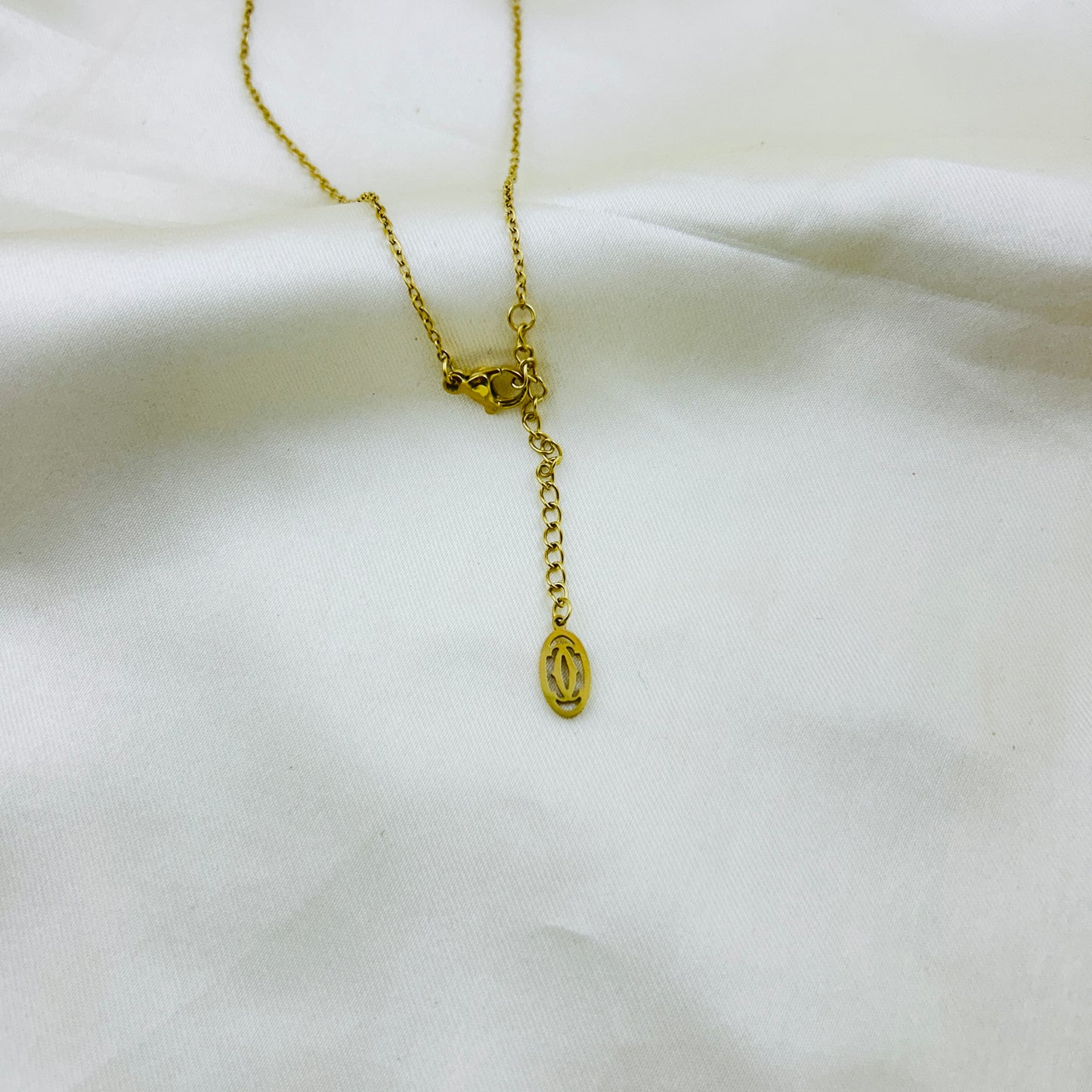 Single stone pendant and chain - demifine necklace