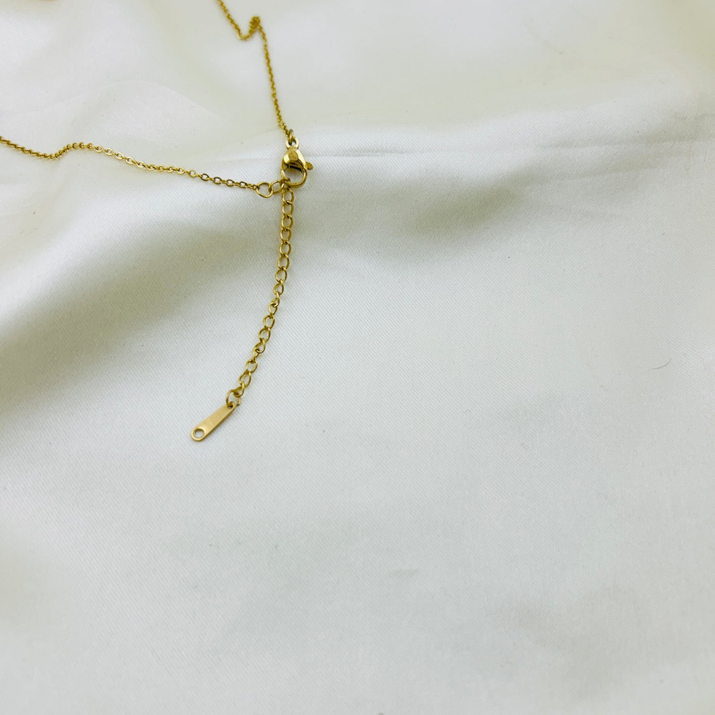 Two sides use - Black and white enamel pendant in a thin chain demifine necklace