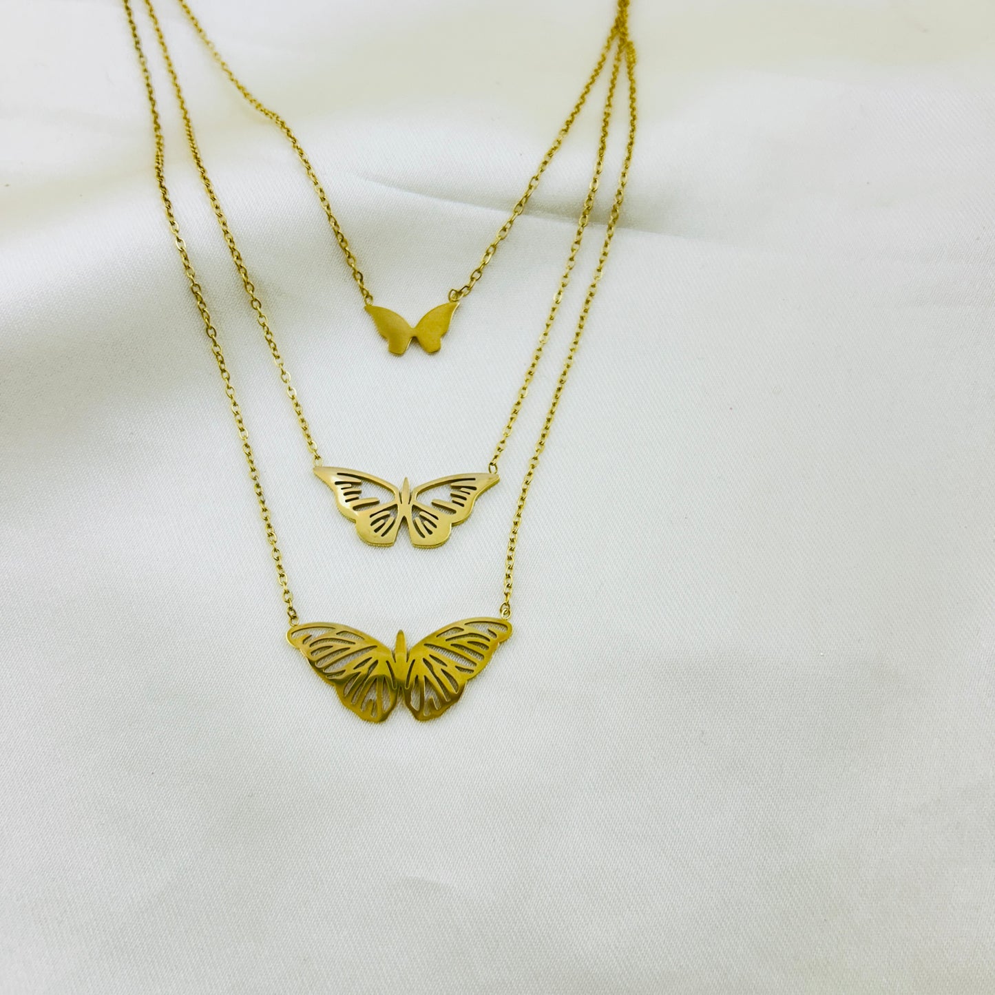 Three layer butterfly chain - Demifine necklace
