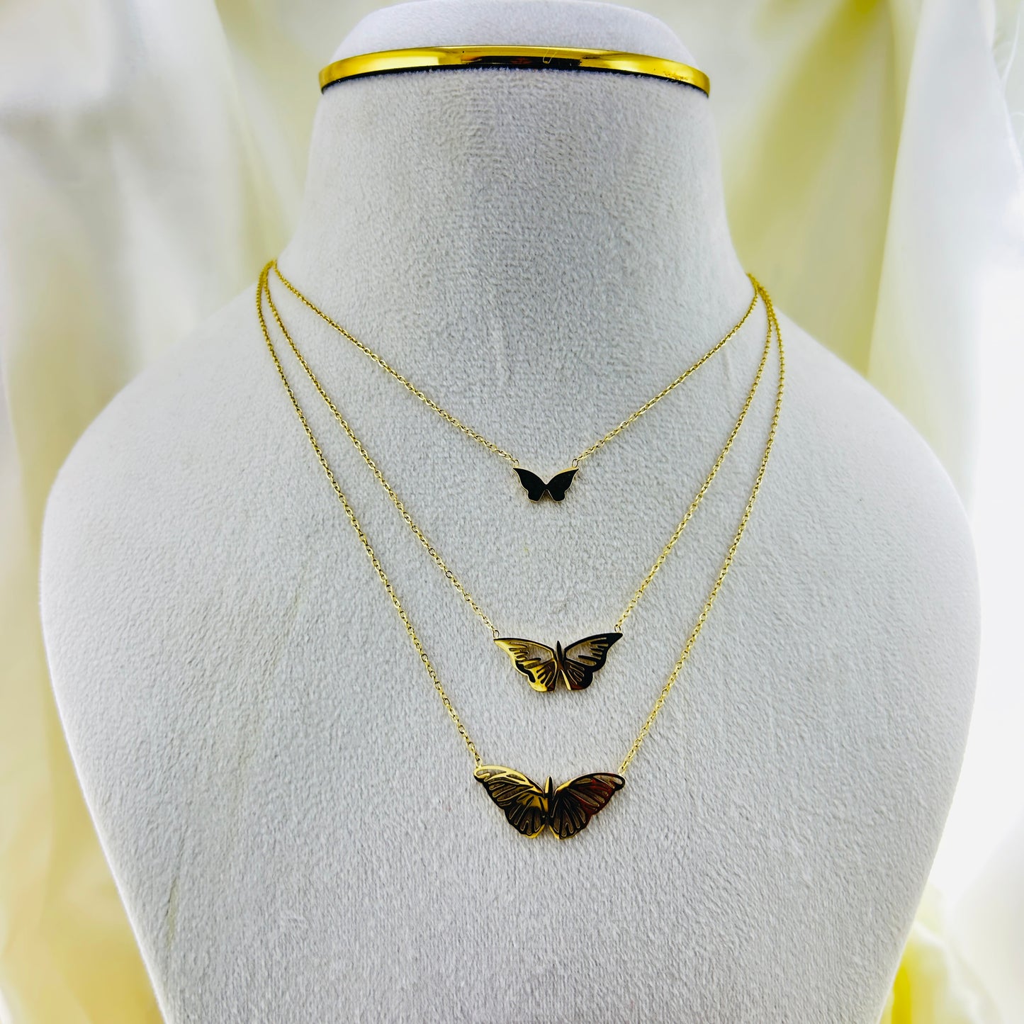Three layer butterfly chain - Demifine necklace