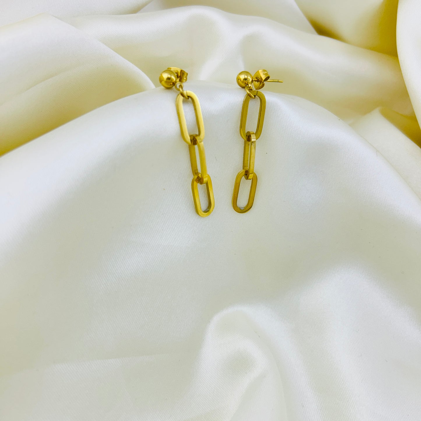 Trendy dangles - Link chain hoops - earrings
