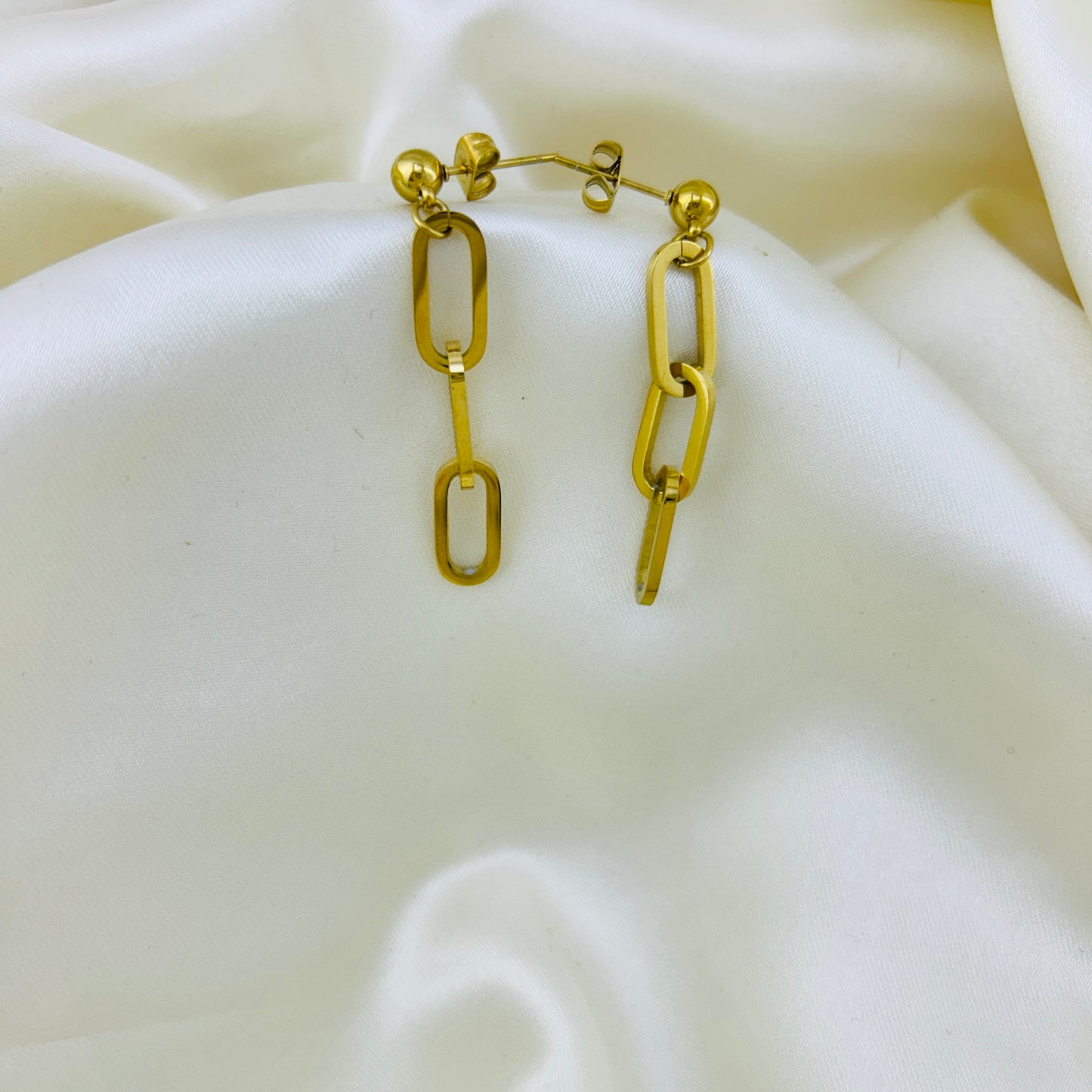 Trendy dangles - Link chain hoops - earrings