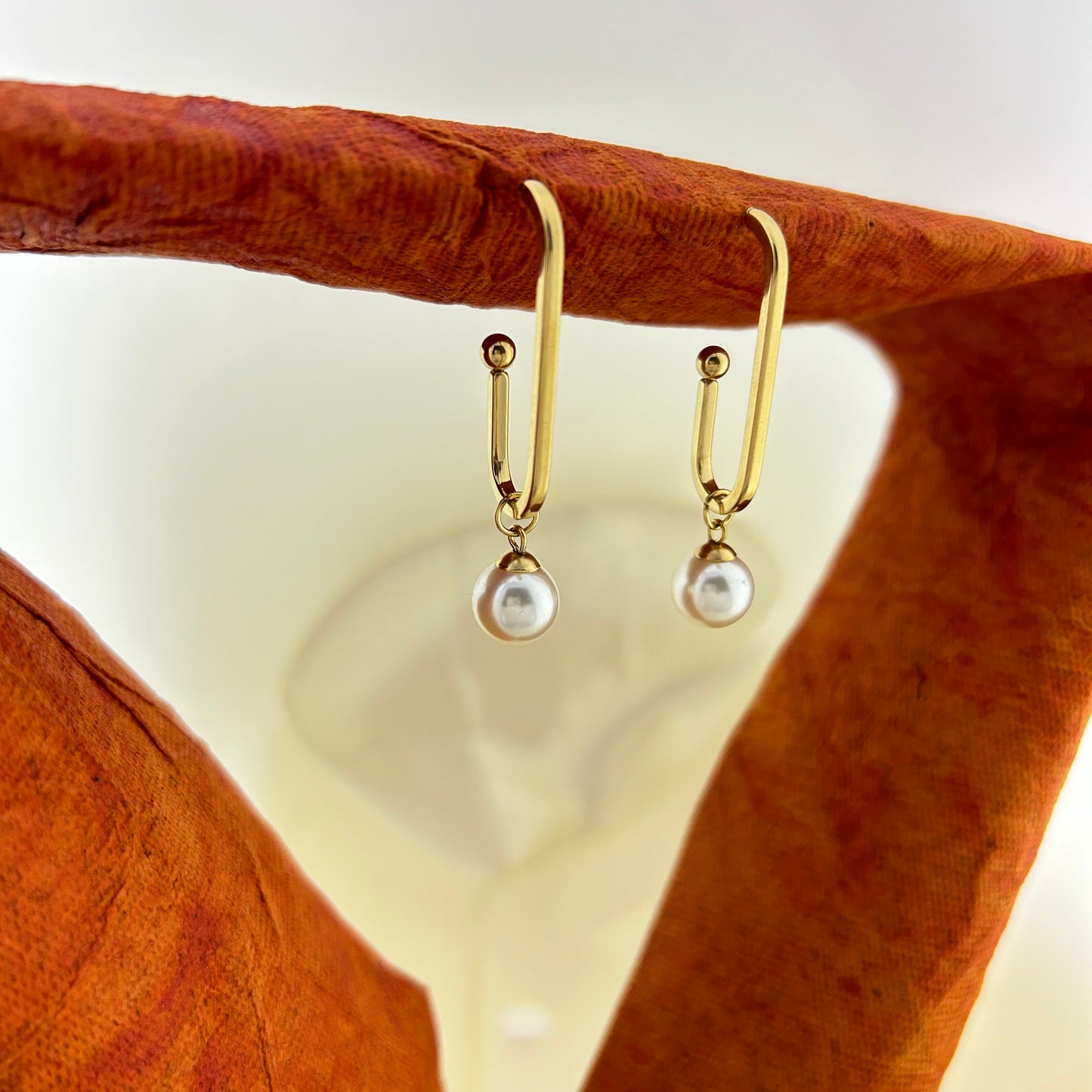 Pearl drop hangings - hoop earrings
