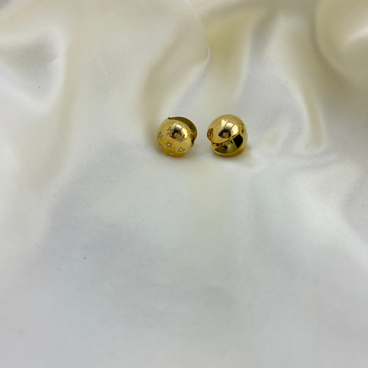 Round clip on studs - hoop earrings
