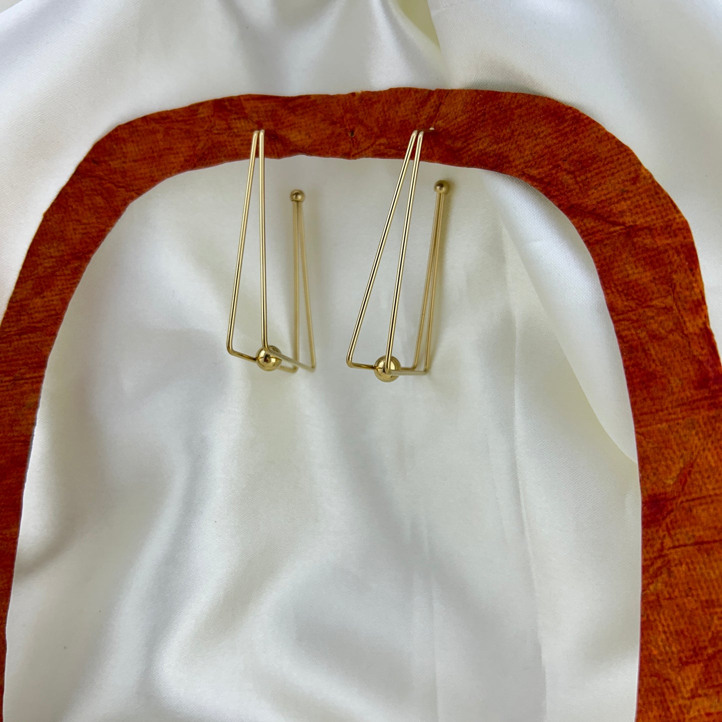 Big and bold double layer baguette rings - hoop earrings