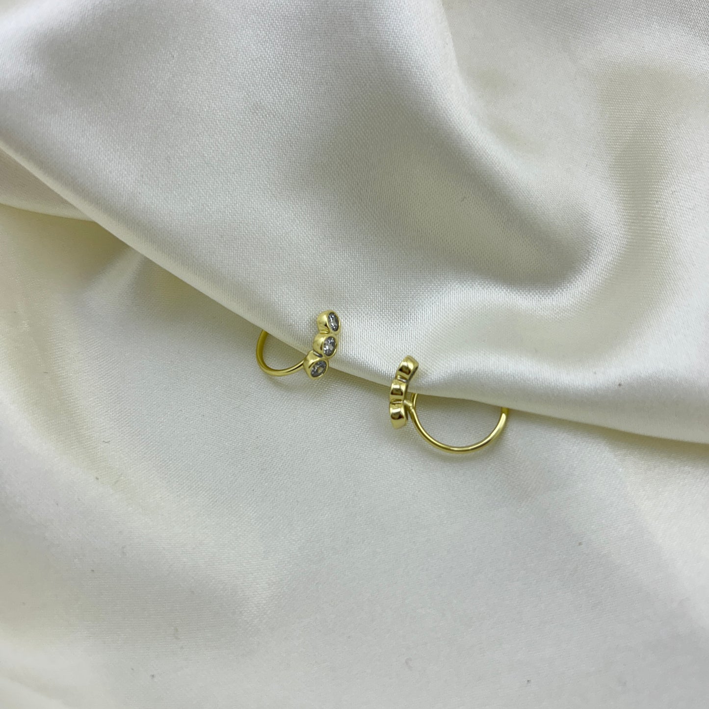 Zirconia adjustable rings - hoop earrings
