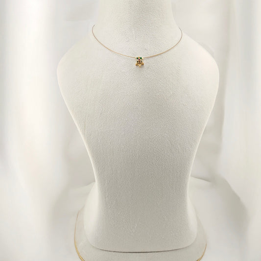 Tiny antique pendant invisible chain