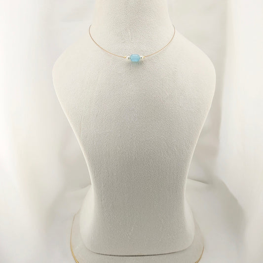 Light blue beaded invisible chain