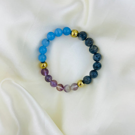 Aquarius (Kumbha) Rashi Astrology Bracelet – Natural Gemstones - The Visionary Flow