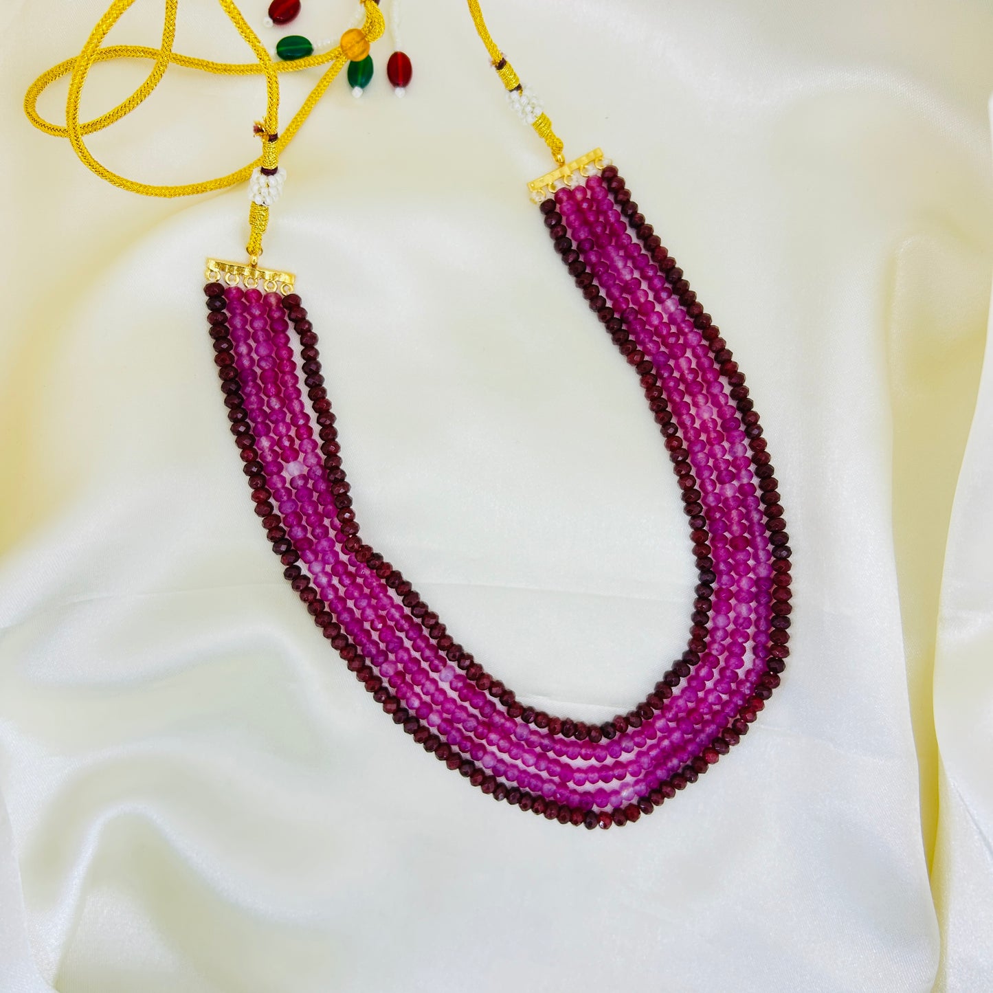 FIVE LAYER ONYX SHORT NECKLACE – DUAL TONE HEIRLOOM STYLE