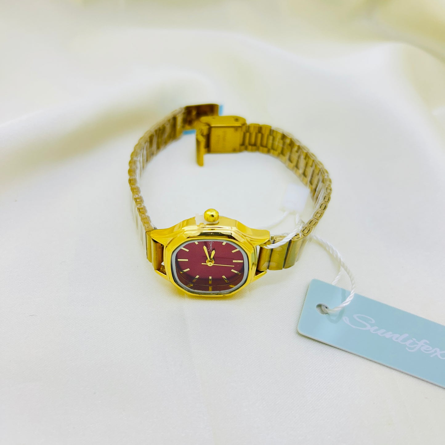 Modern Square Magenta Pink Dial Watch