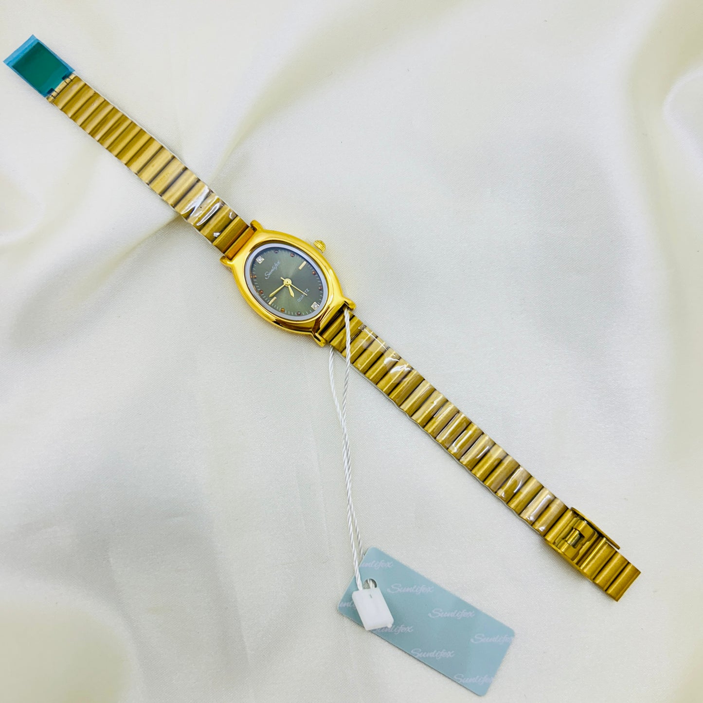 Classic Oval Olive green dial watch
