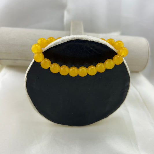 Round and smooth mango yellow crystal bracelet