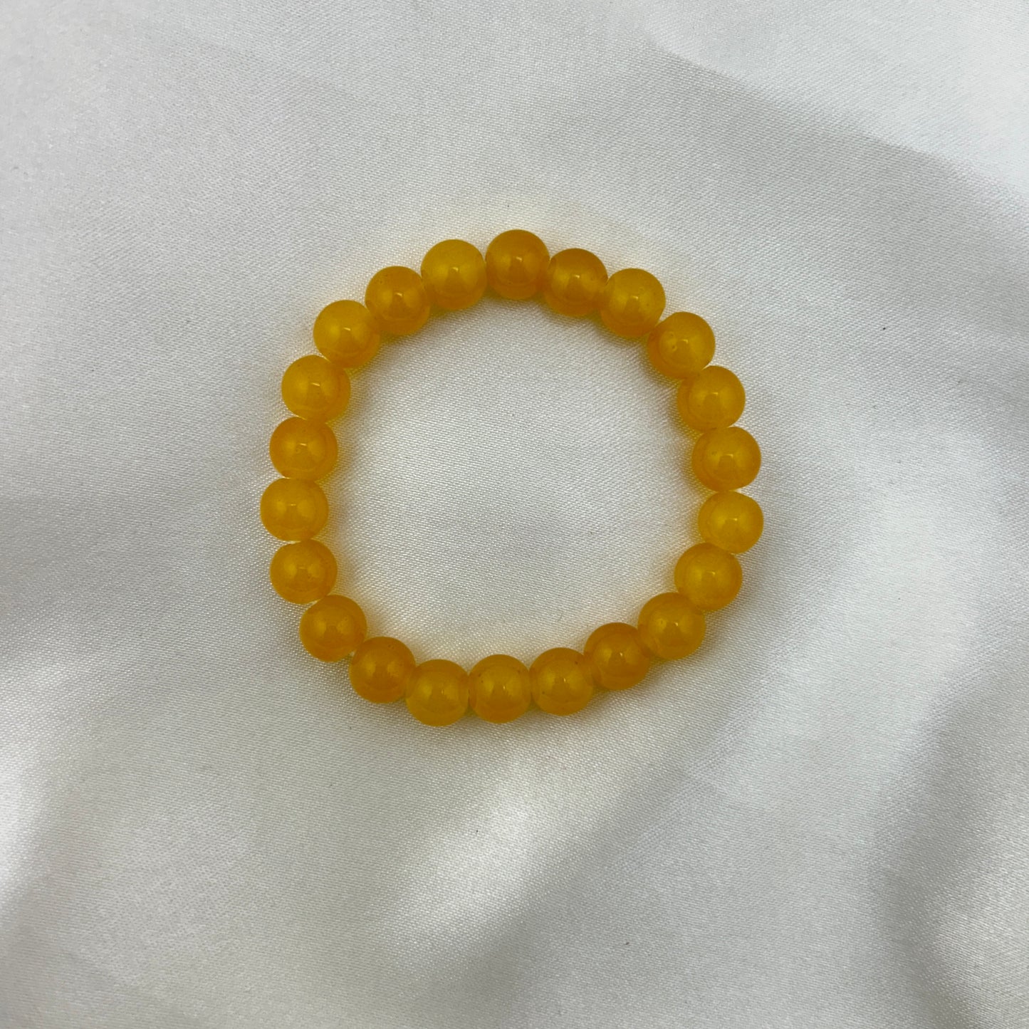 Round and smooth mango yellow crystal bracelet