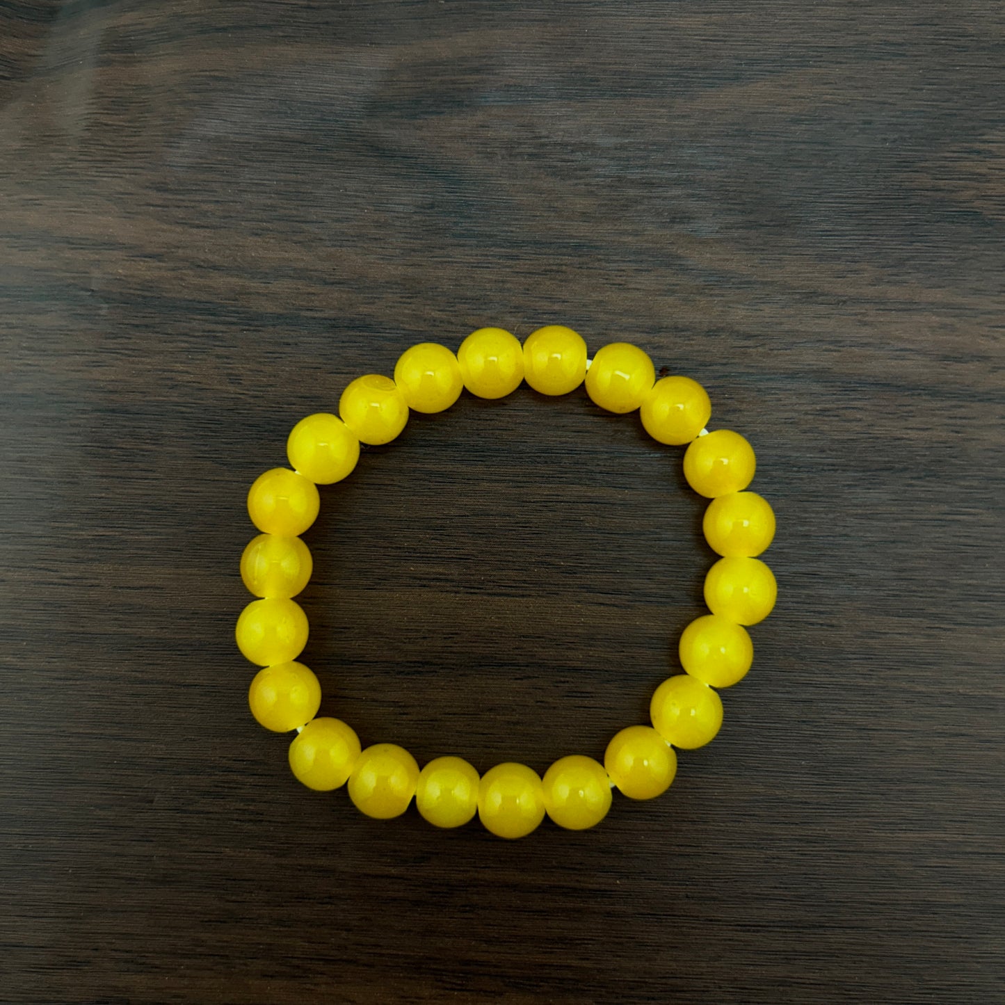 Round and smooth mango yellow crystal bracelet