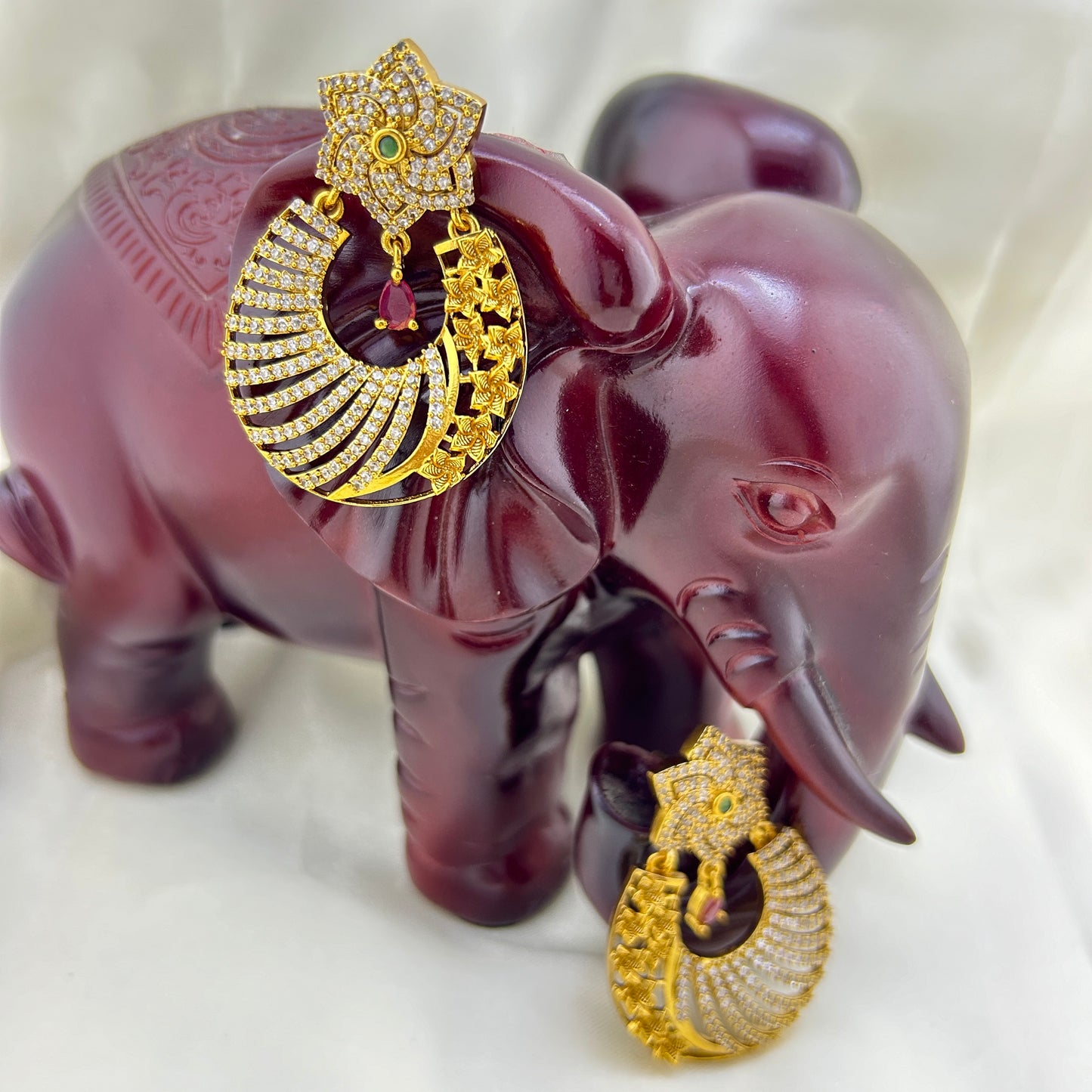 AD stone antique chandelier earrings