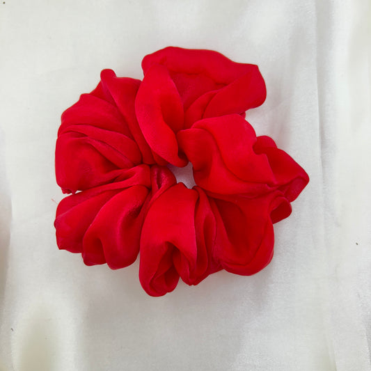 Shimmering silk scrunchie - Red