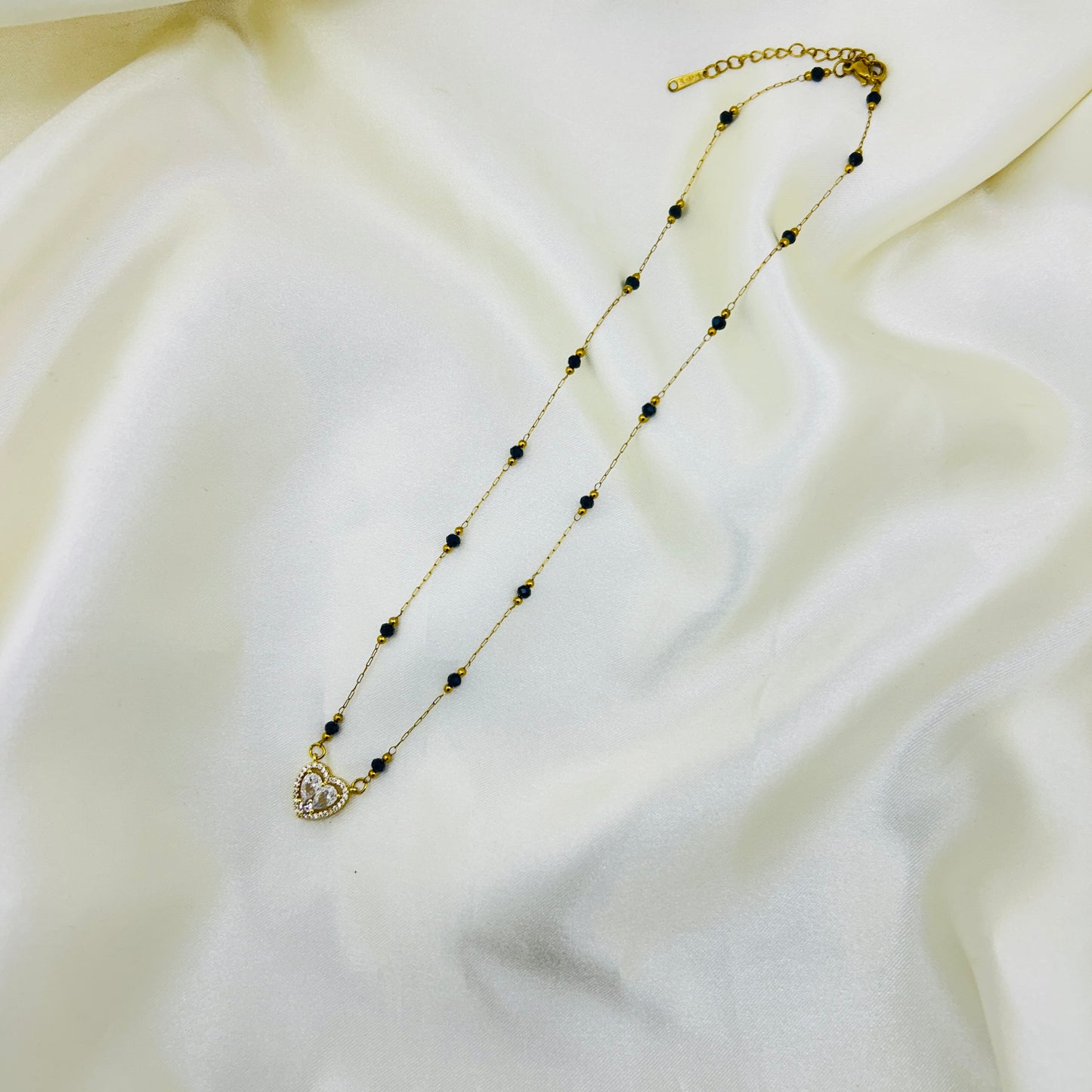 Heart Shaped AD Mangalsutra | Original 18K Gold Plated Demi-Fine Mangalsutra