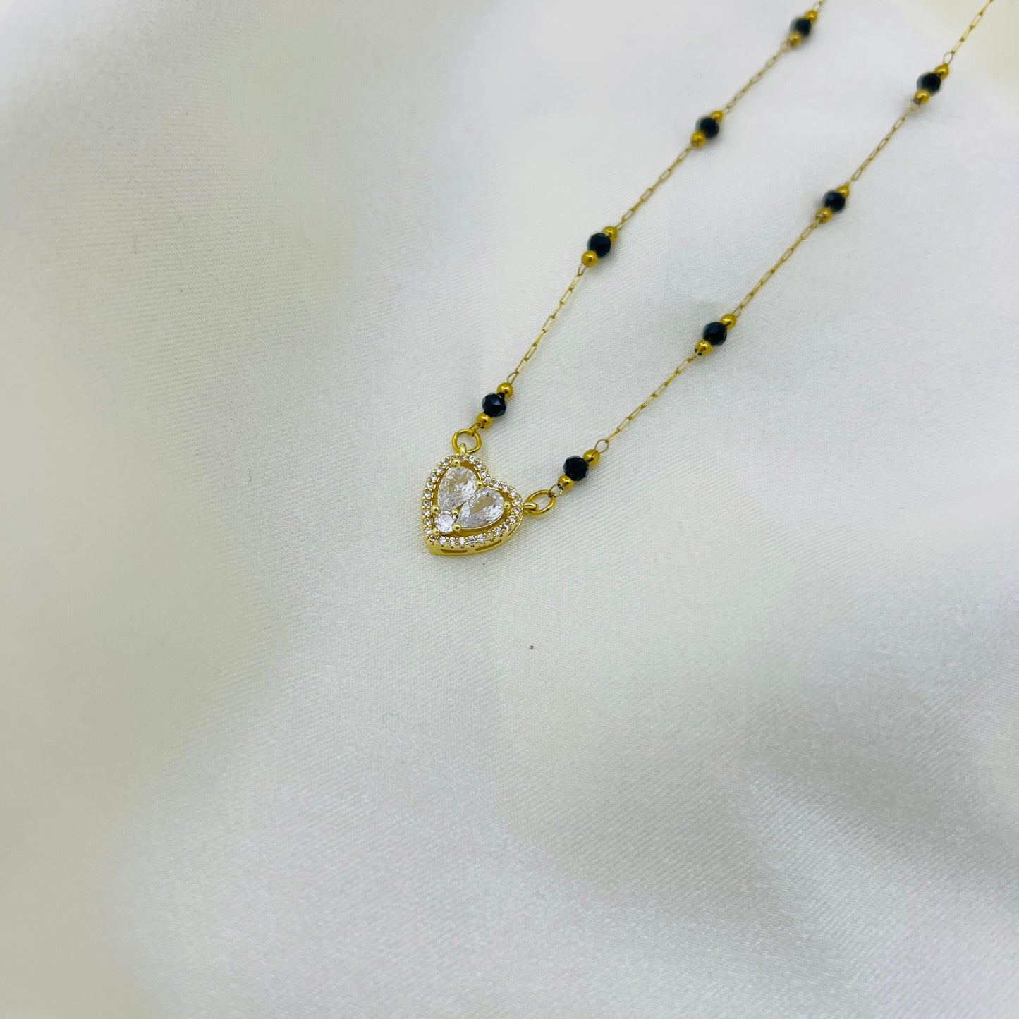 Heart Shaped AD Mangalsutra | Original 18K Gold Plated Demi-Fine Mangalsutra