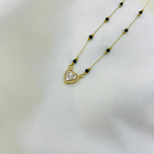 Heart Shaped AD Mangalsutra | Original 18K Gold Plated Demi-Fine Mangalsutra