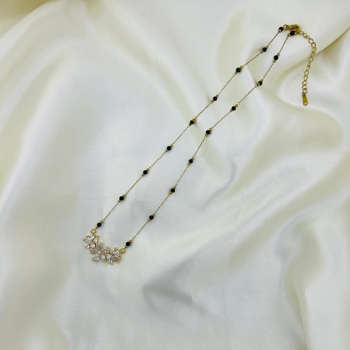 Floral AD Mangalsutra | Original 18K Gold Plated Demi-Fine Mangalsutra