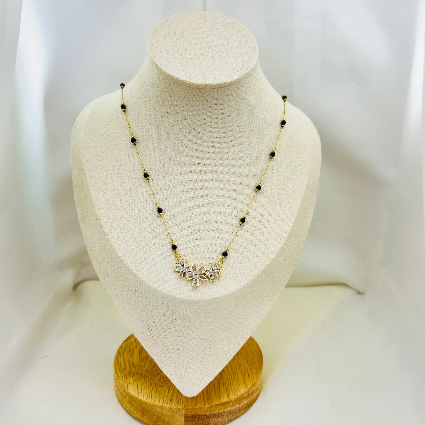 Floral AD Mangalsutra | Original 18K Gold Plated Demi-Fine Mangalsutra