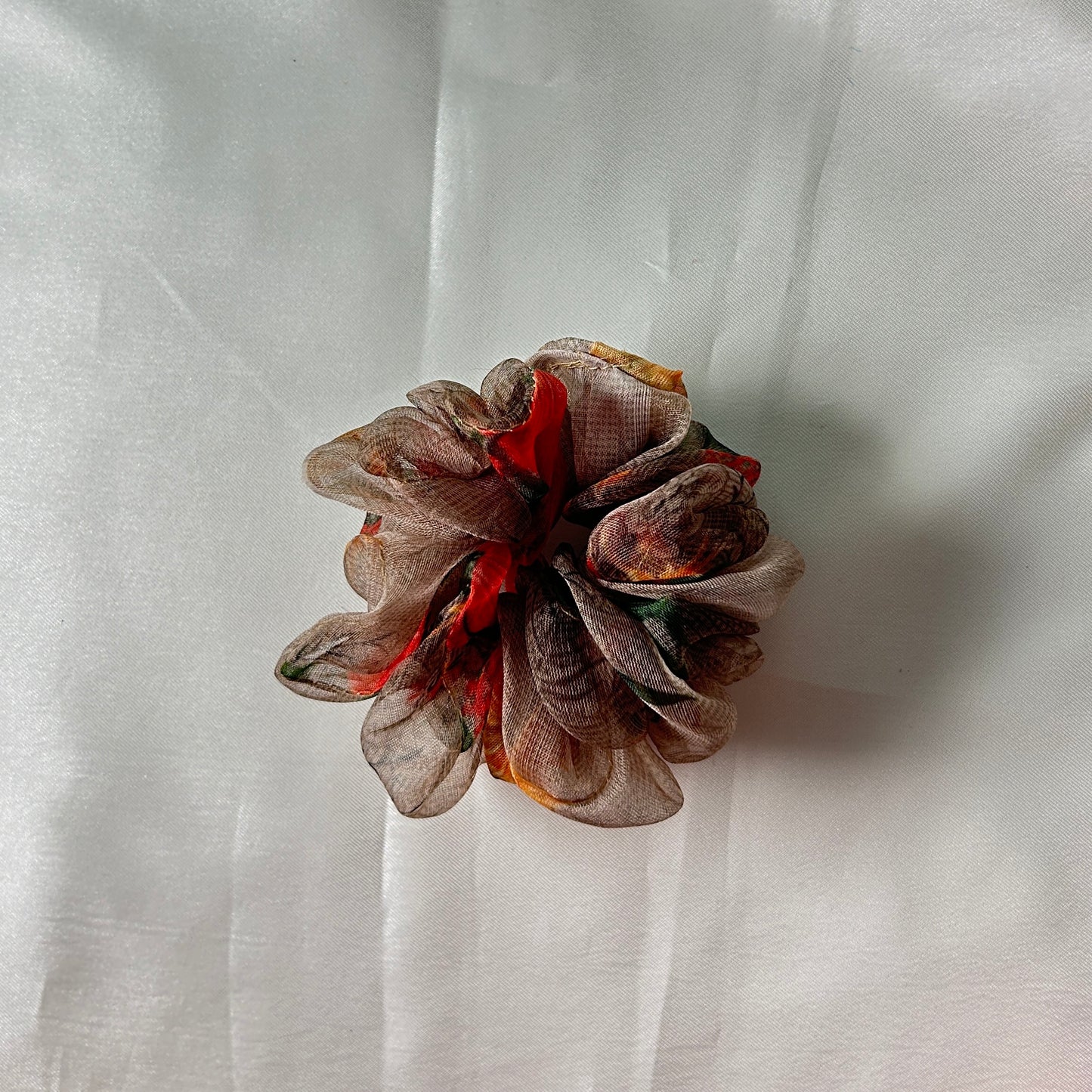 Printed organza scrunchie