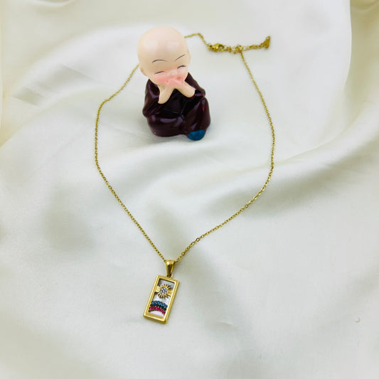 Nature inspired sunset theme pendant - demifine necklace