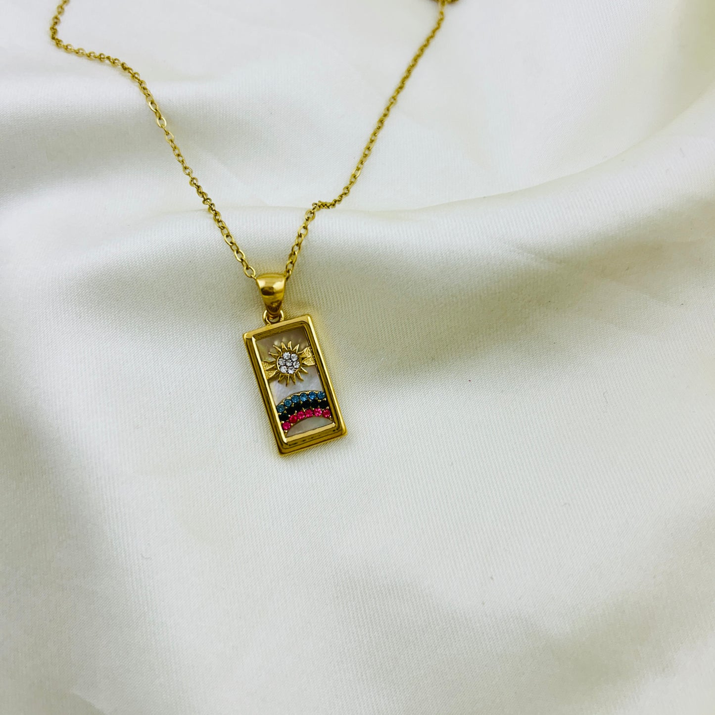 Nature inspired sunset theme pendant - demifine necklace