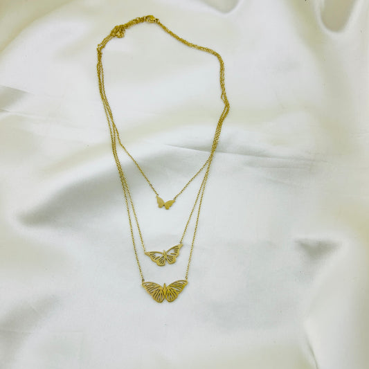 Three layer butterfly chain  - Demifine necklace