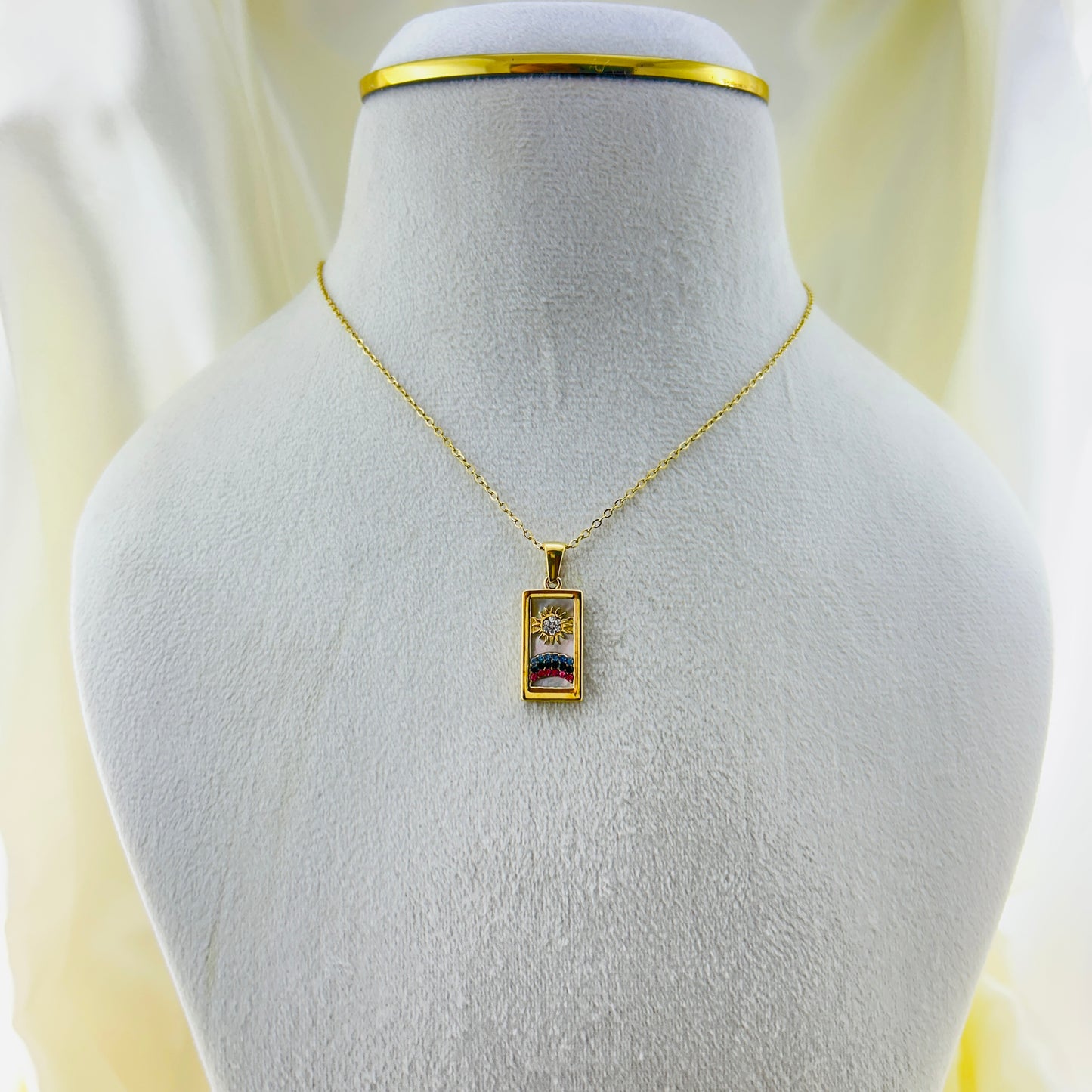 Nature inspired sunset theme pendant - demifine necklace