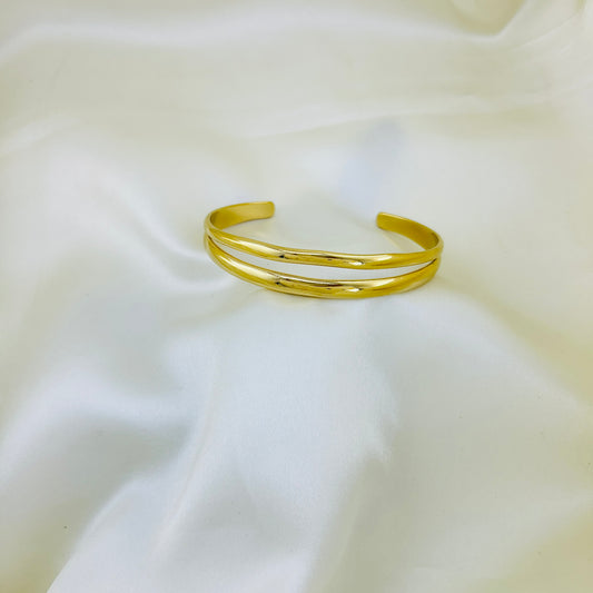 Double layer cuff bracelet - adjustable kada