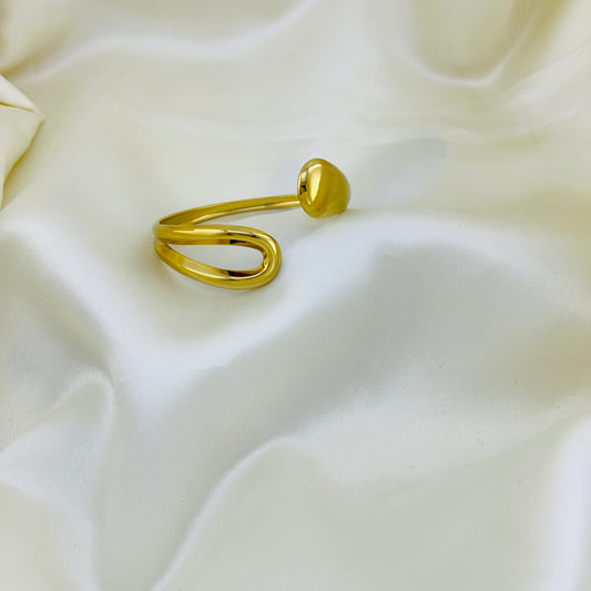 Adjustable golden cuff bracelet