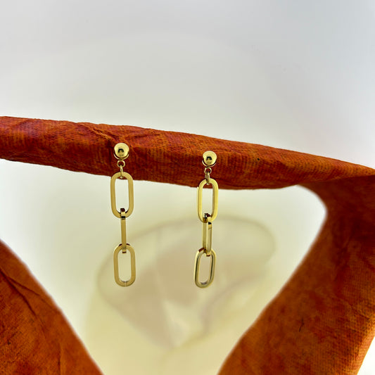 Trendy dangles - Link chain hoops - earrings
