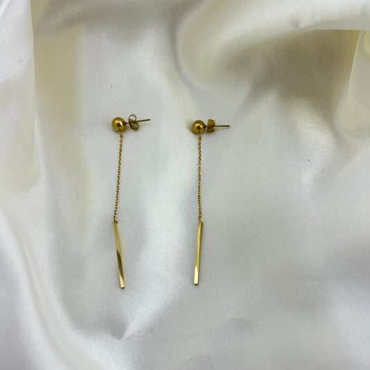 Trendy thin chain dangles - earrings
