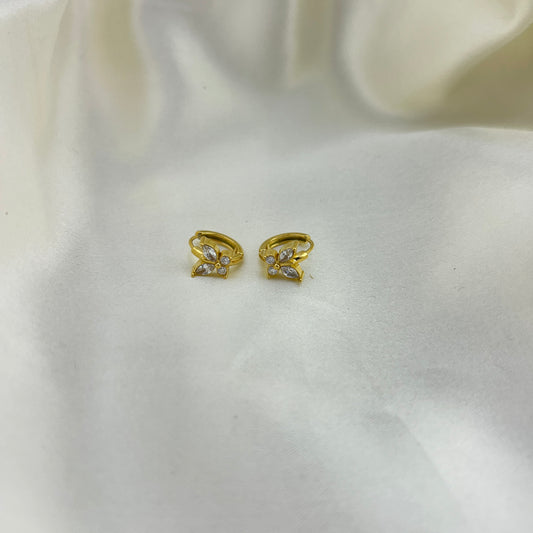 Beautiful butterfly stud like rings - hoop earrings
