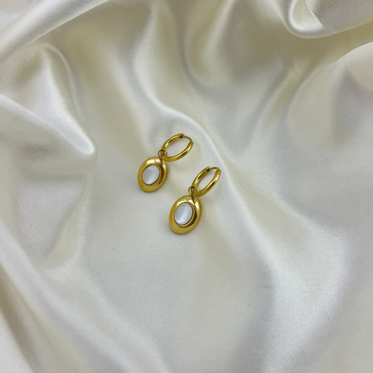 Oval drop rings - hoop earrings (two way use, removable drops)