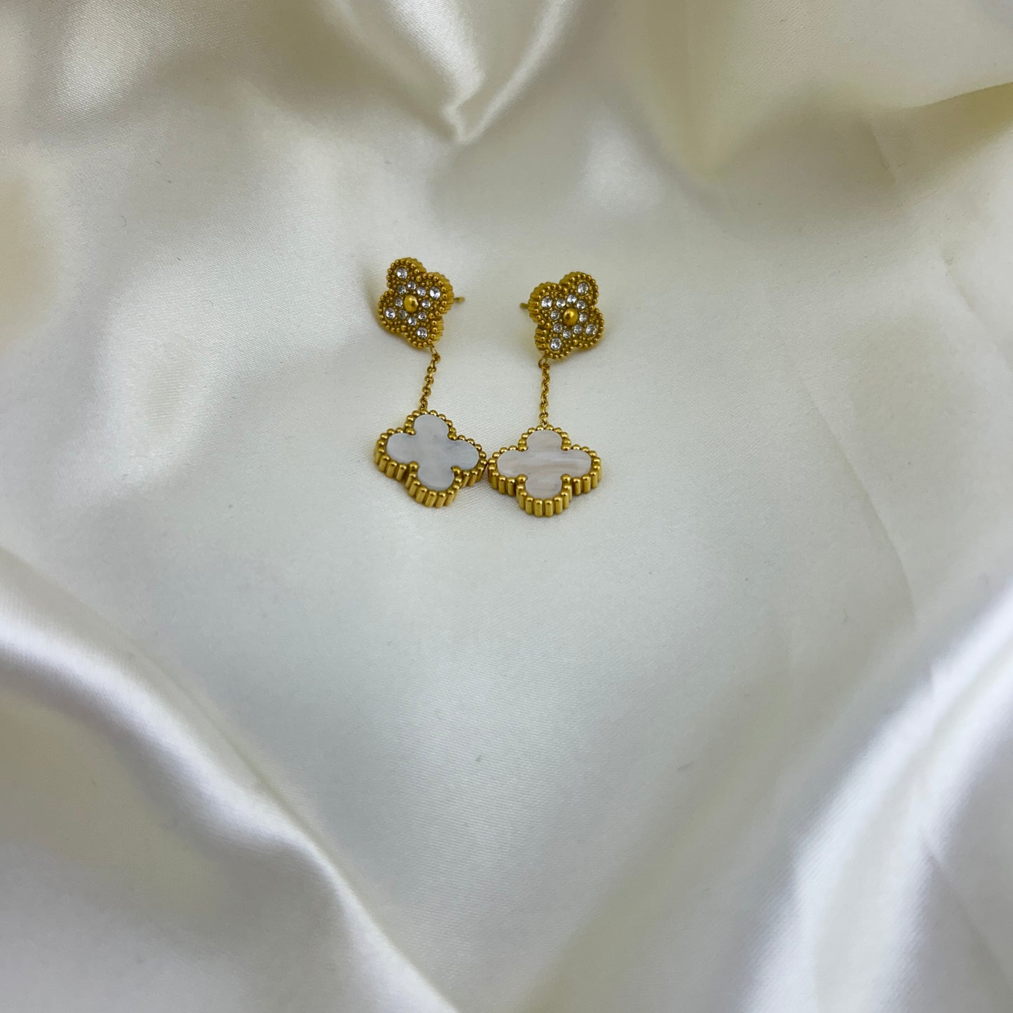 Clover enamel dangles - drop earrings