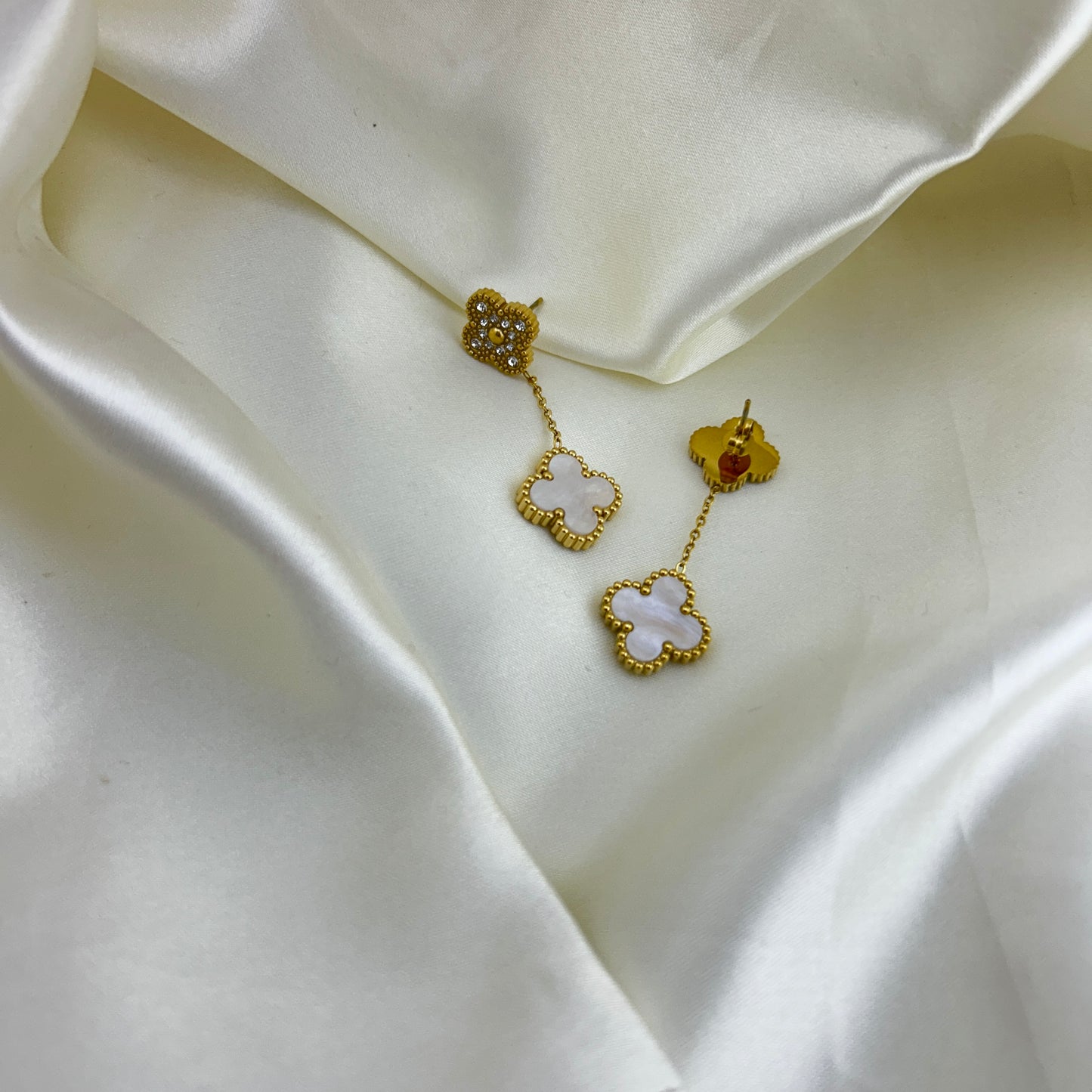 Clover enamel dangles - drop earrings