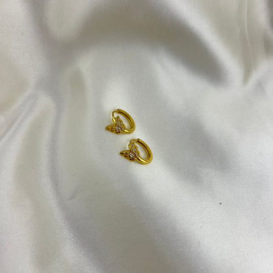 Trendy butterfly rings - minimal hoop earrings