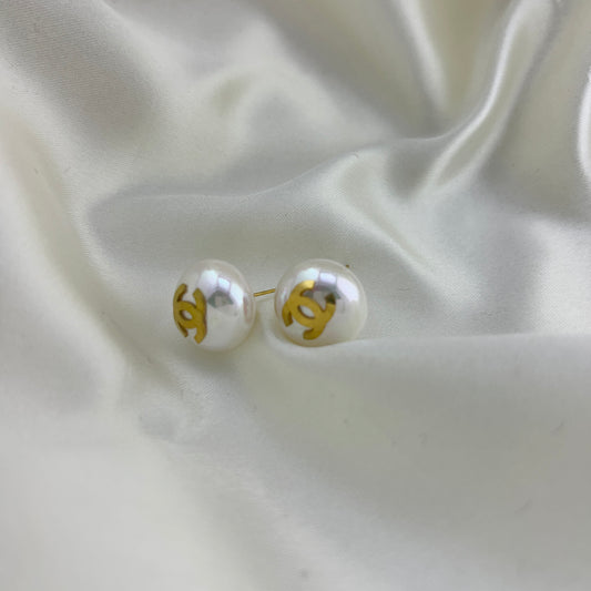 Brand inspired pearl studs - earrings